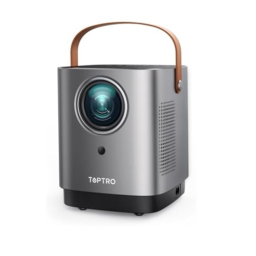 [Unique Handle Design] Mini-Projector, Mini Projector with 5G WiFi and Silver