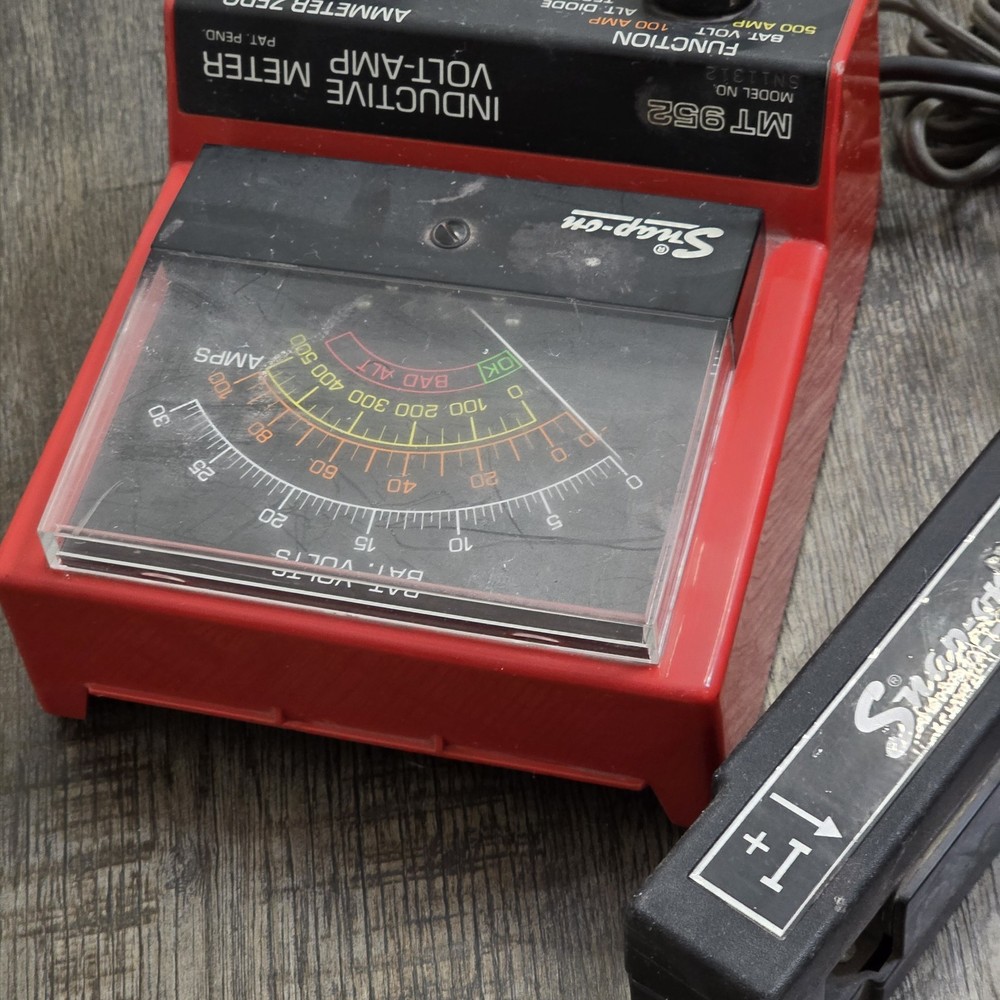 Vintage Snap-On Inductive Volt-Amp Meter MT 952, Model SN11826, UNTESTED