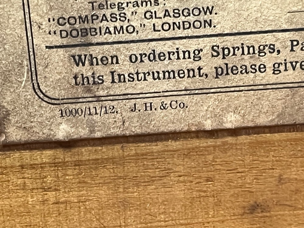 McInnes-Dobbie PATENT Steam Engine Indicator, Pattern A, Glasgow 1900’s.