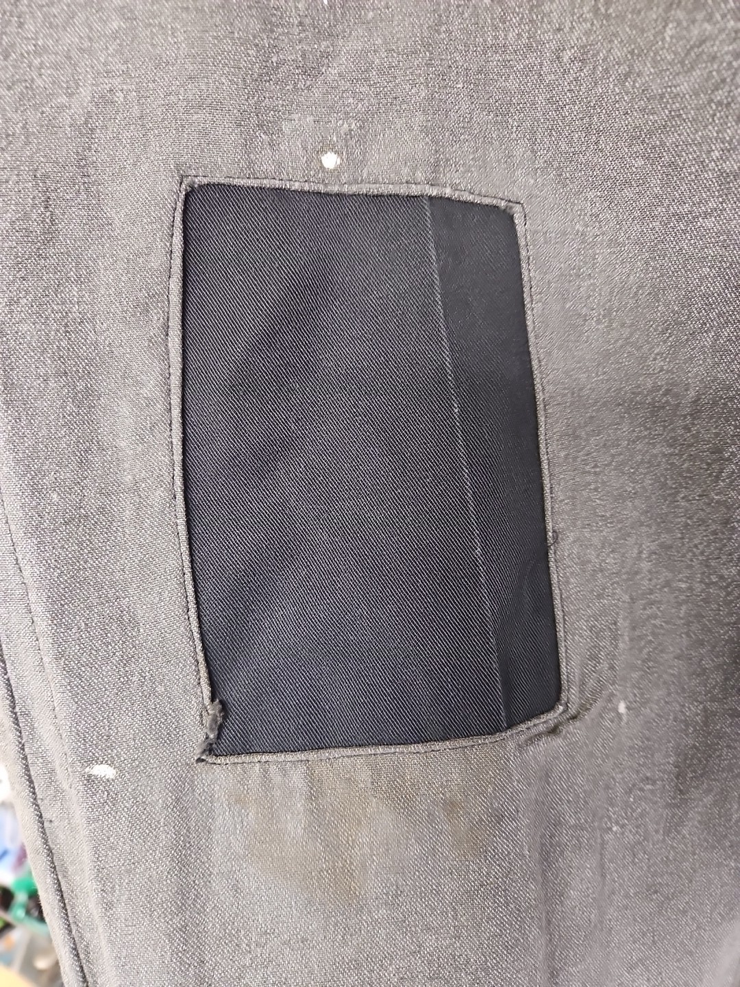 Vtg 40s 50s Sanforized Cotton Trousers Pants Button Fly Distress Repair 29x28