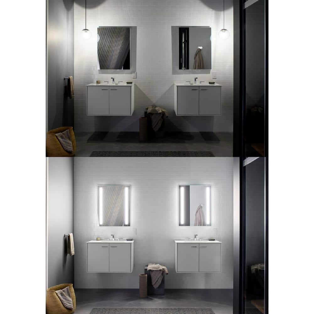 KOHLER 24 x 33 Rectangular Frameless Wall Mount LED Light Bathroom Vanity Mirror