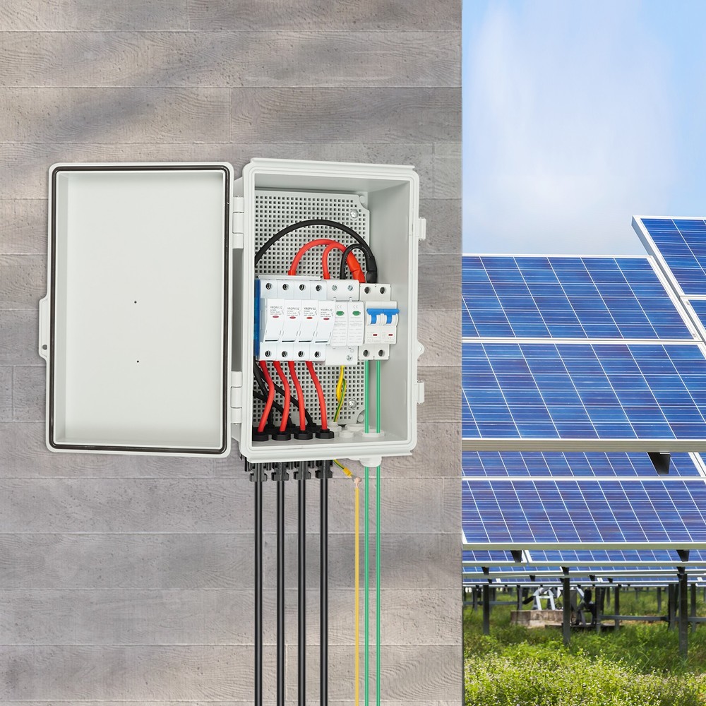 4String Solar PV Combiner Box 63A Circuit Breaker Solar Panel System Waterproof