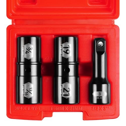 1/2 Inch Drive Impact Socket Set, Double Sided Lug Nut Flip Socket Set, CR-MO