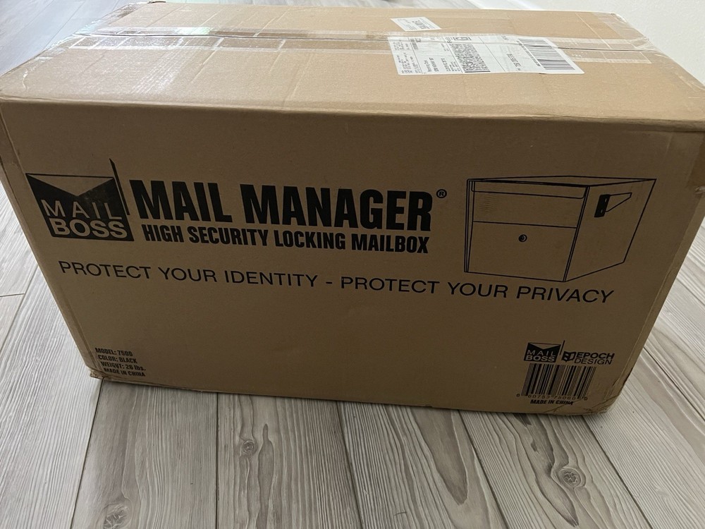 Mail Boss 7506 Mail Manager Curbside Locking Security Mailbox - Black
