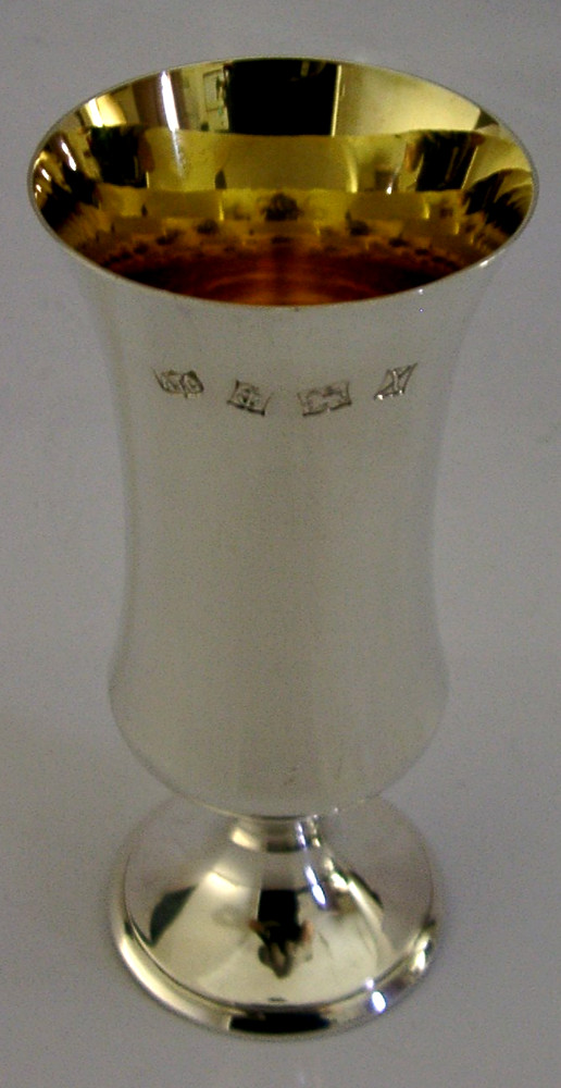102g MID CENTURY MODERN SOLID STERLING SILVER GOBLET CHALICE CUP 1972 BARWARE