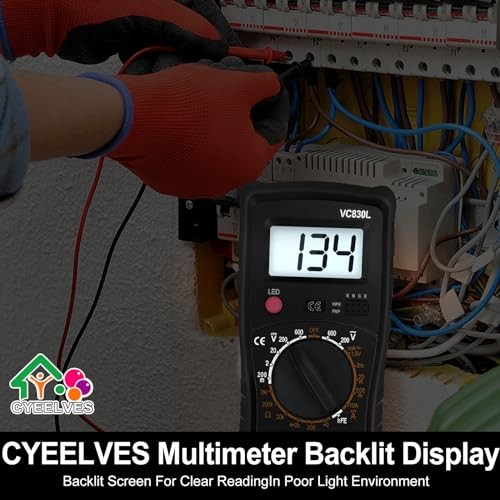 Digital Multimeter Pocket, Multifunction Battery Tester with Backlight Black