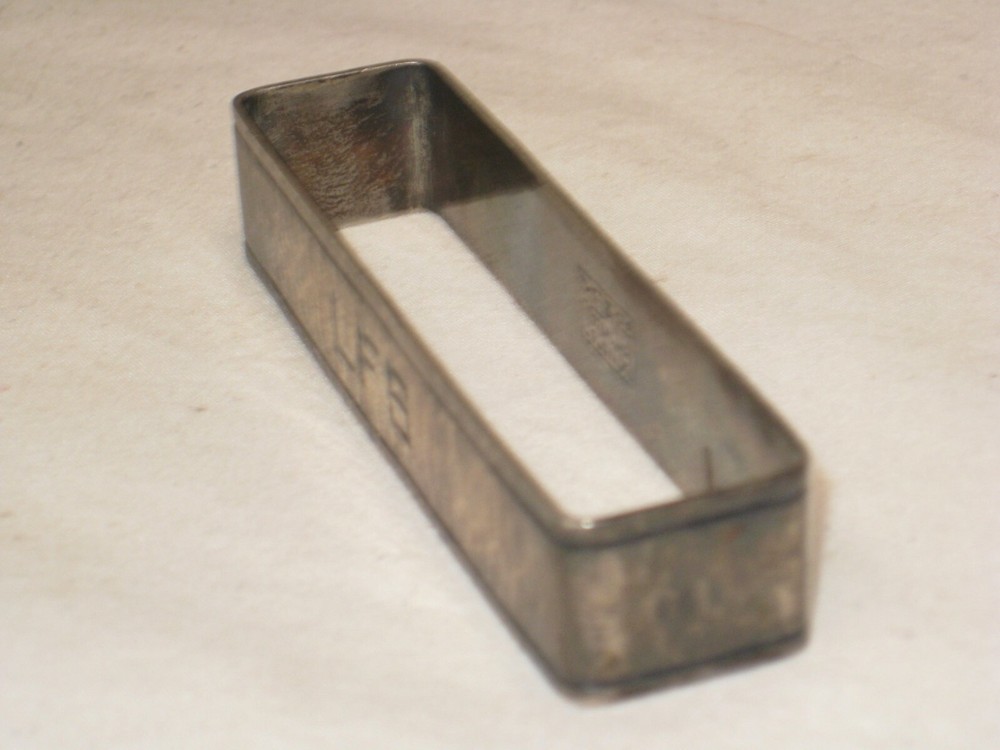 antique hammered Sterling Silver rectangular napkin ring Colonial LFS *monogram