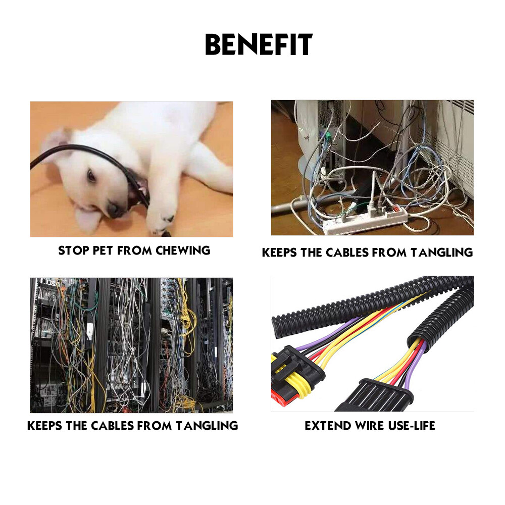 Split Conduit Wire Loom Tubing Wrap Protector Cable Sleeve Flex but Strong Lot