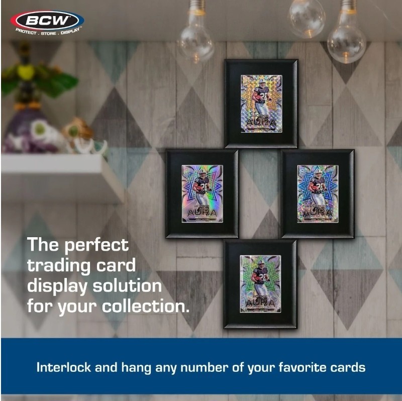 (6 Pack) BCW Interlocking Card Frames - Black - Fits Toploaders and Magnetics