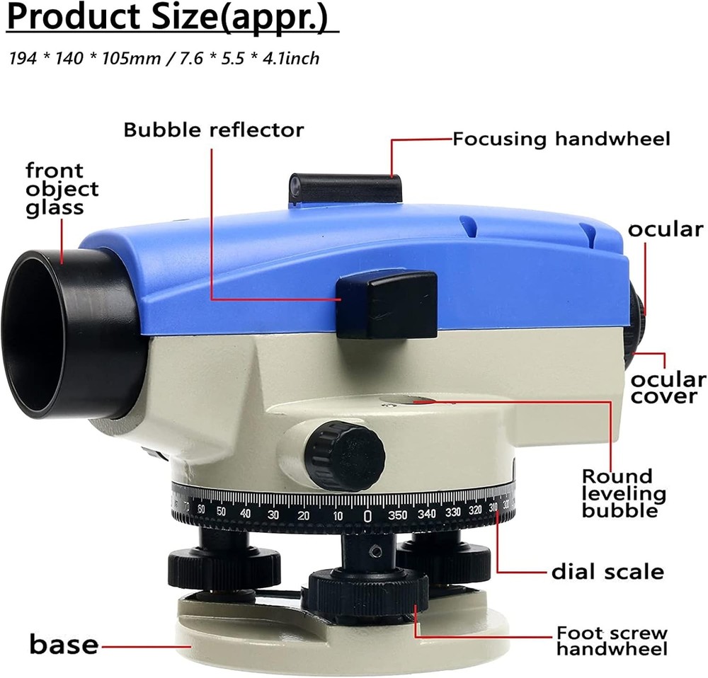32X Automatic Optical Level Auto Level High Precision Level Gauge Measure Meter
