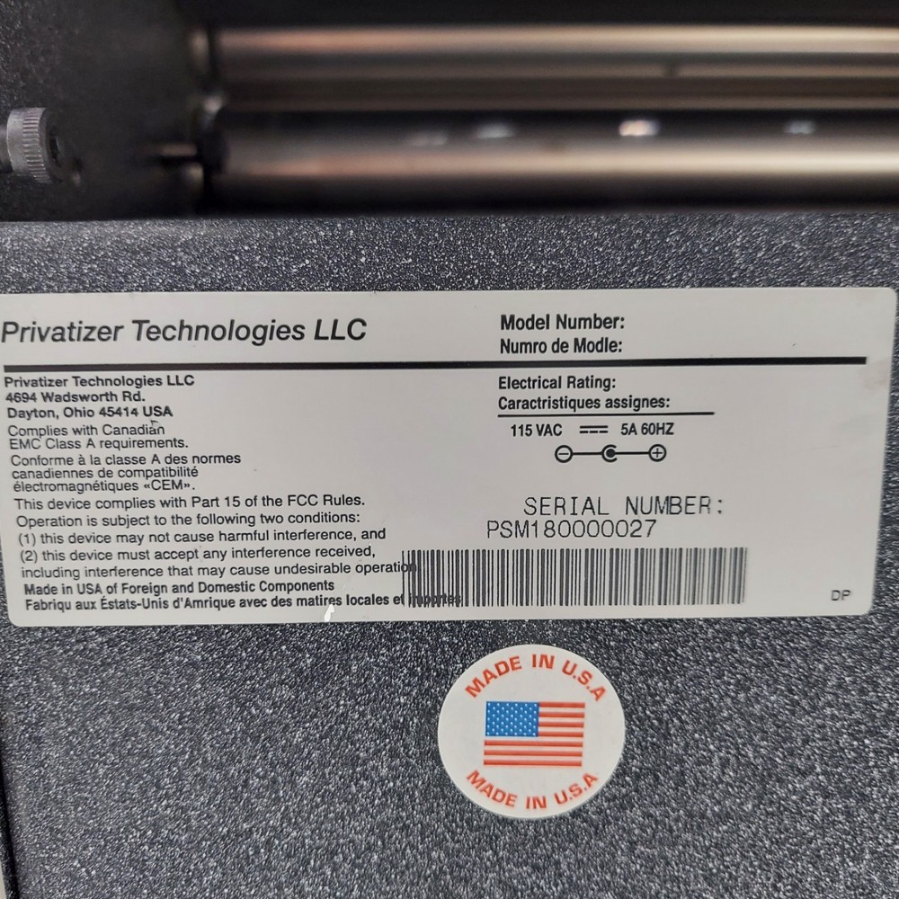 Privatizer Technologies PSMailers PSM1800 Folding Machine