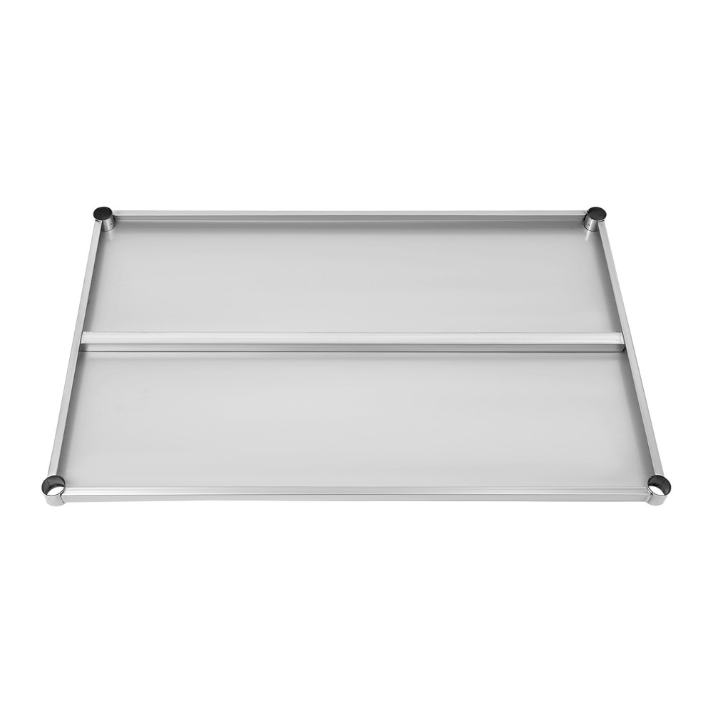 Silver Rectangular Stainless Steel Table Adjustable Lower Shelf for Work Tables