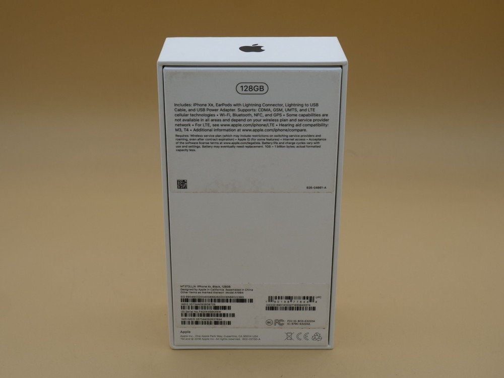 Empty Box ONLY Apple IPHONE XR BLACK 128gb