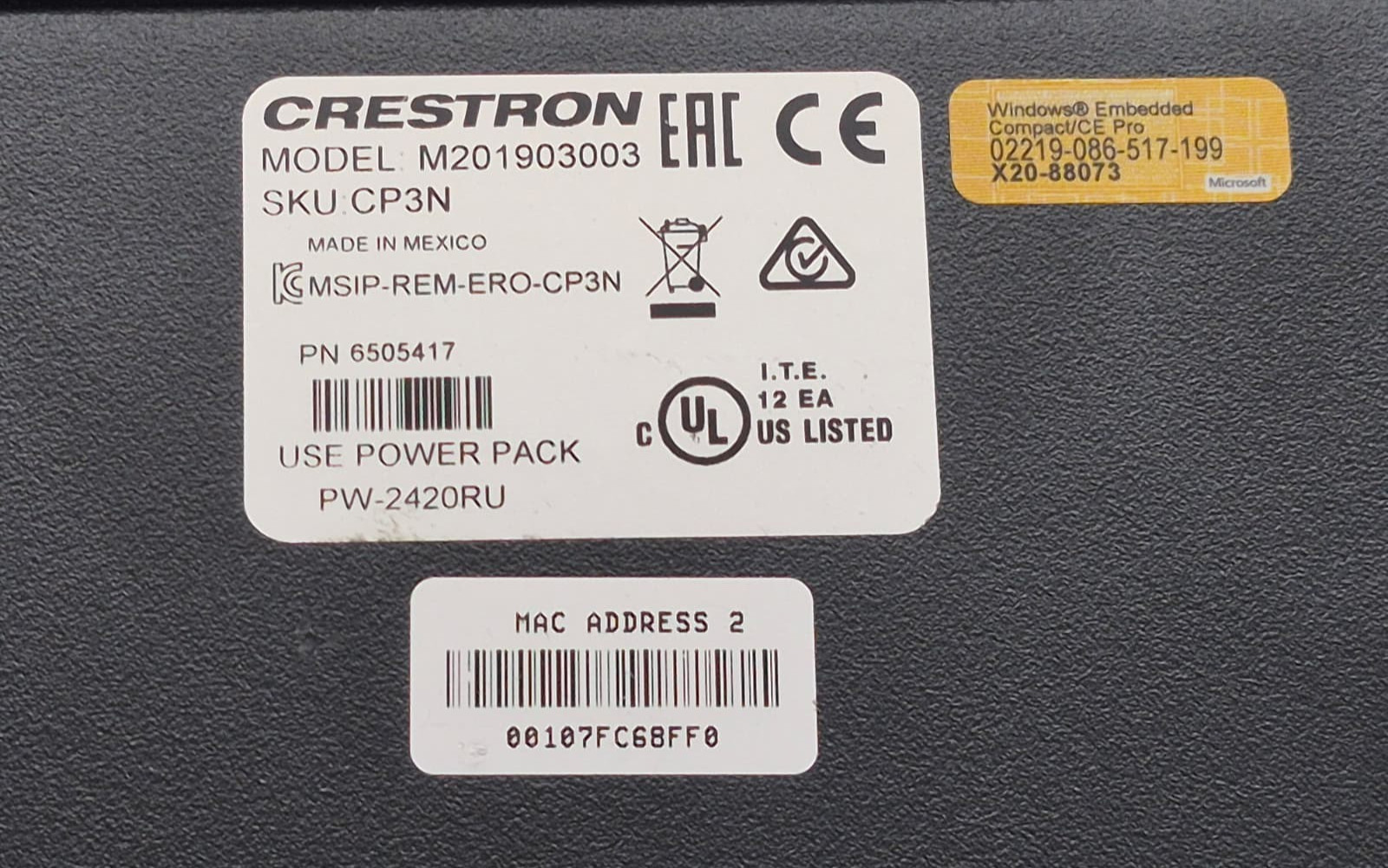 Crestron CP3N 3-Series Advanced Control Processor