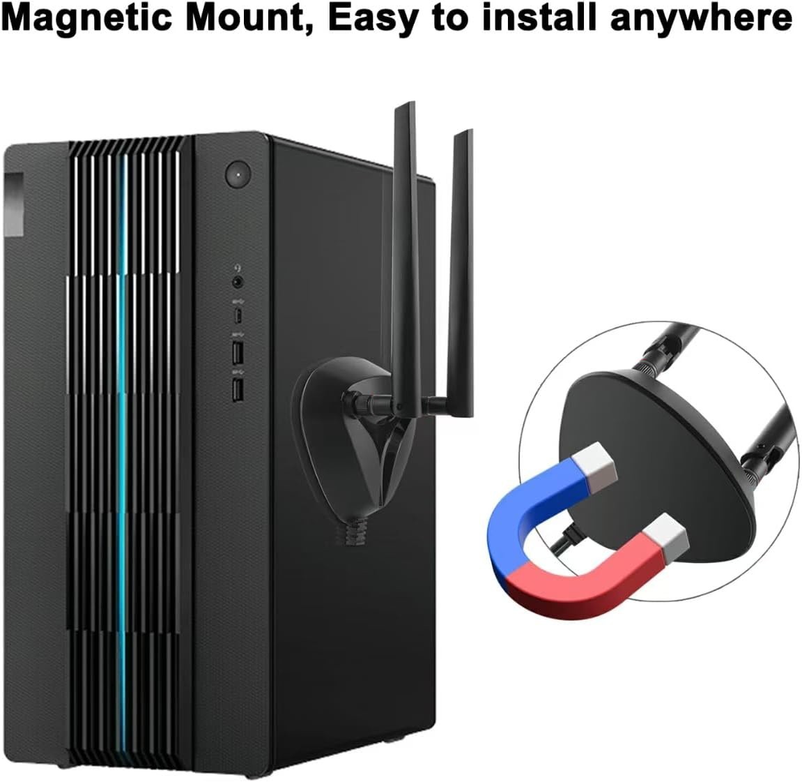 WiFi 6 6E Tri-Band Motherboard WIFI Boost Antenna up to 6GHz Magnetic Base Lot