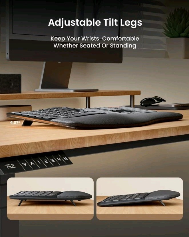 ProtoArc EKM01 Plus Ergonomic Wireless Keyboard & Mouse Combo