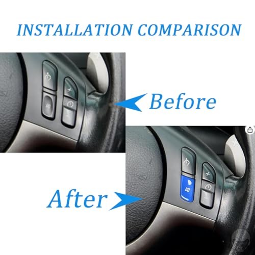 Car Steering Wheel Control Switch Button Cover Replacement for M3 E46 1998 Blue