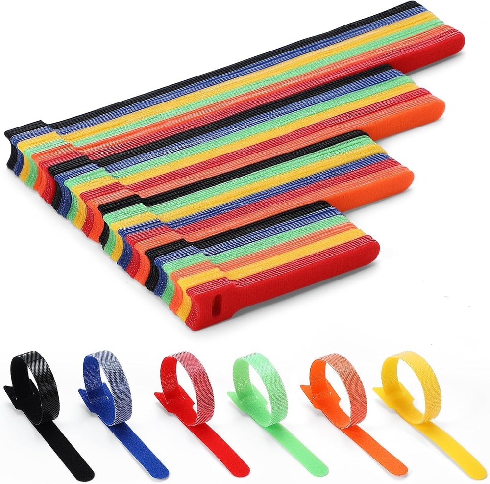 150PCS Nylon Cable Ties Multi-Color Adjustable Reusable Fastening Straps