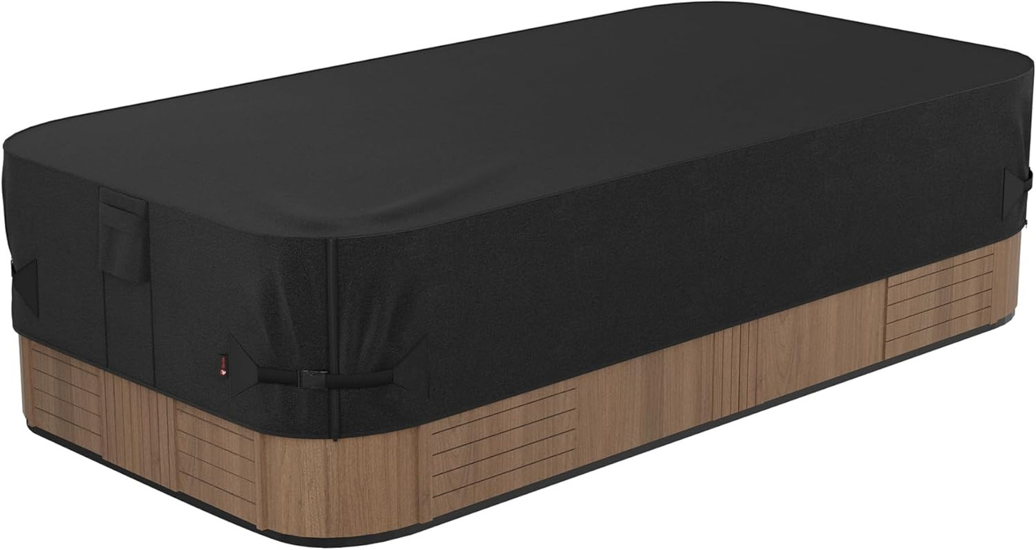 Outdoor Waterproof Hot Tub Swim SPA Cover 170 X 97 Inch Fit 8 X 14 Ft, 168 X 96,