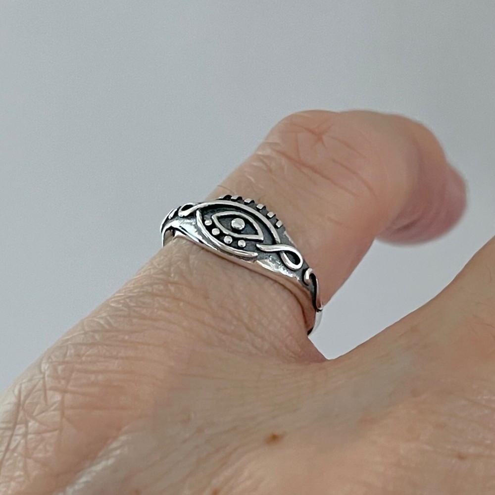 Sterling Silver Celtic Eye Ring, Protector Ring, Silver Ring, Evil Eye Ring