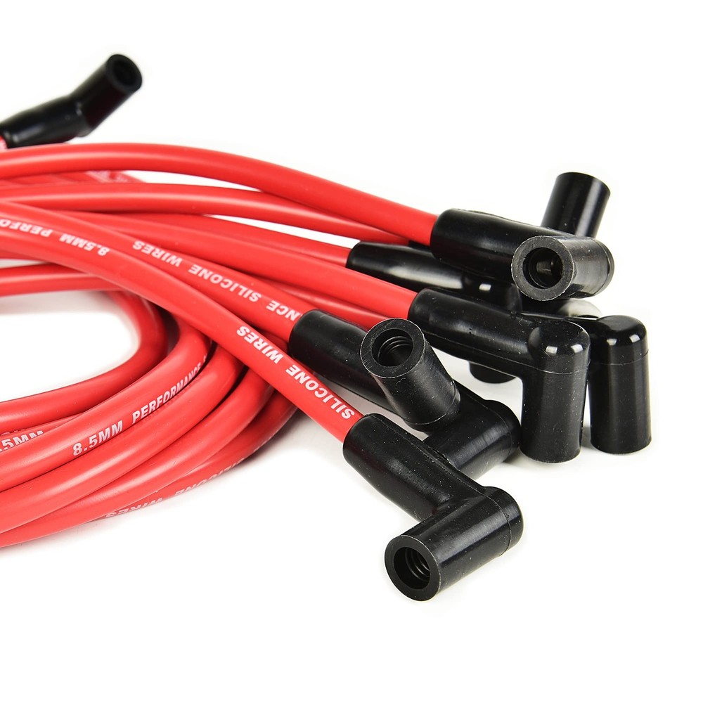 Universal Spark Plug Wire Set - 8.5mm Red High Performance - Compatible Black
