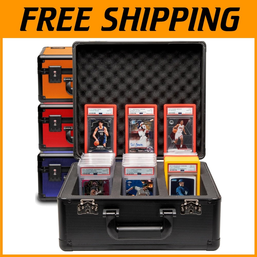 Baseball Card Briefcase with PSA Slab Storage-