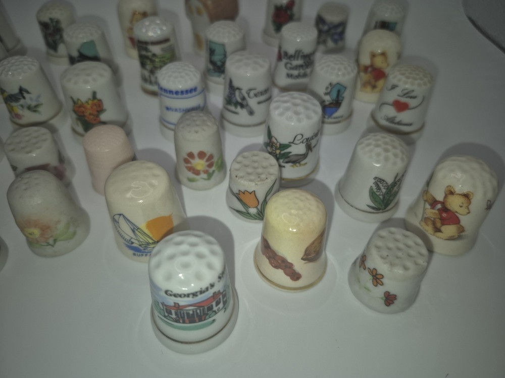 Vintage Porcelain State Thimble Lot