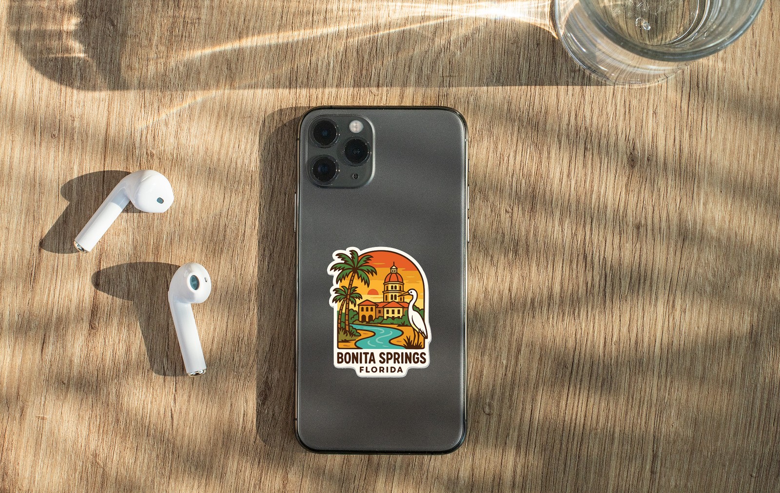 Bonita Springs Florida Sticker Decal Vinyl Die-Cut City Skyline Landmark Design