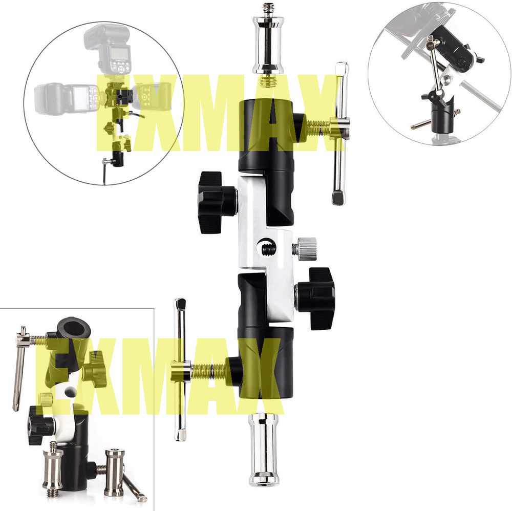 EXMAX Full Aluminum U-Bracket Fixed position in three direction for Camera Flash