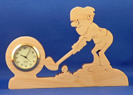 Golfer Mini Clock - Hand cut w/ choice of insert