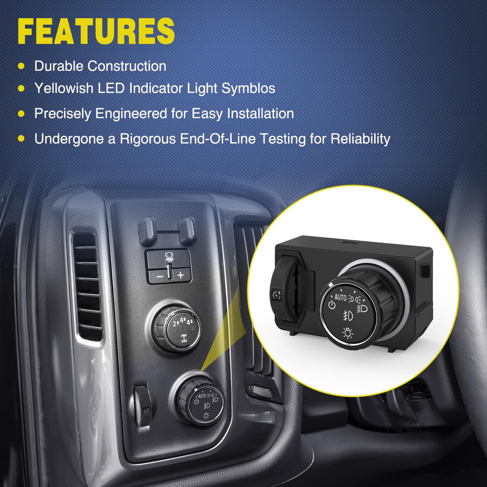 Headlight Dimmer Switch Compatible with 2014 2015 2016 2017 2018 2019 Chevy Silv