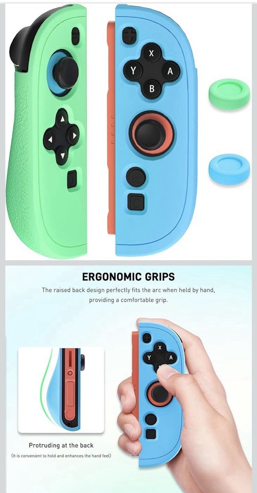 2pcs Silicone Case for Nintendo Switch Joy-Con Controller Ergonomic Grip Cover