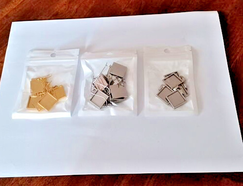 15 mm square cabochon earring base