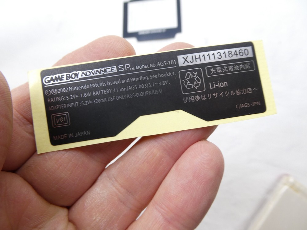 Gameboy Advance SP shell replacement Red/Silver Mario with new screen lens