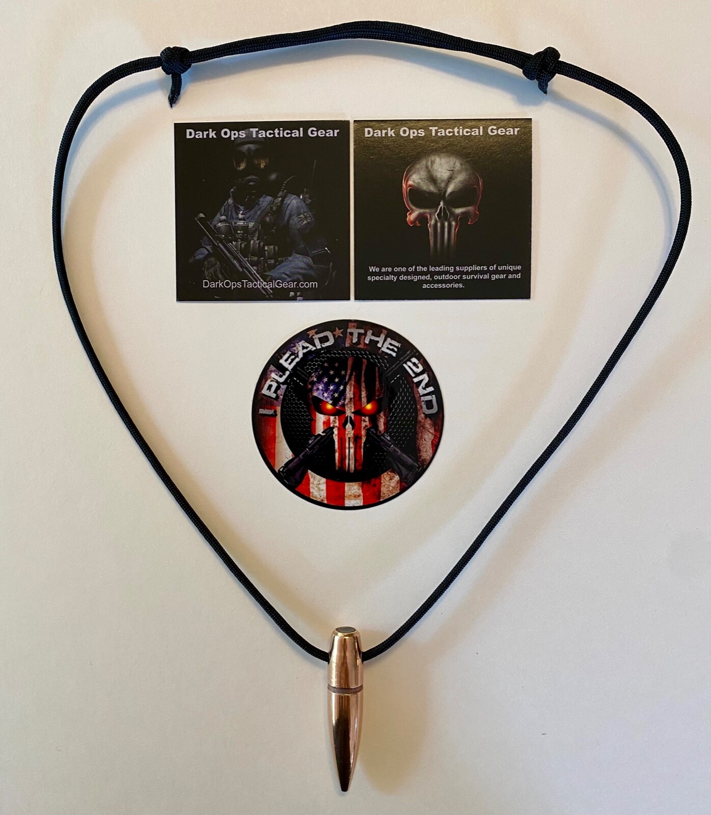 .50 Cal Sniper HOG TOOTH Paracord ...Necklace ...+ 1 Decal   ...Black