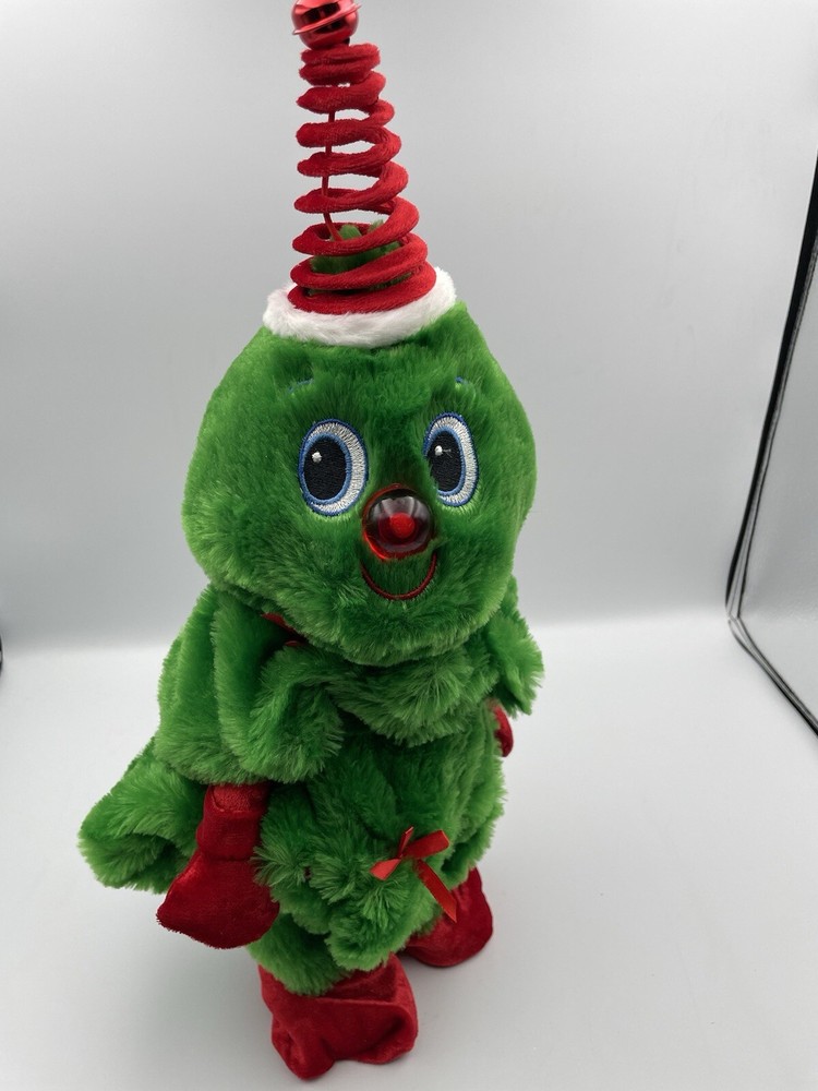 Dandee CHRISTMAS TREE Singing Animated Plush Light-Up Figure Springy Hat -WORKS