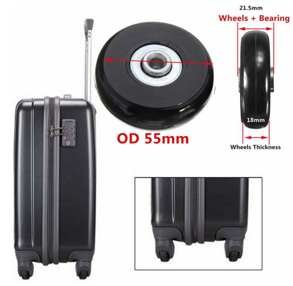 2pcs Luggage Wheel Suitcase Replacement Wheel Caster Wheel Replacement Part