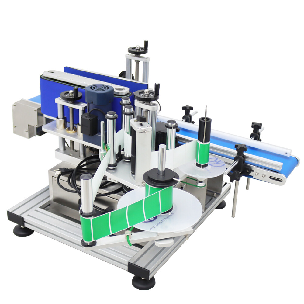 Desktop Automatic Round Bottle Labeling Machine w/ Conveyor Bottle Dia 1.5-3.9''