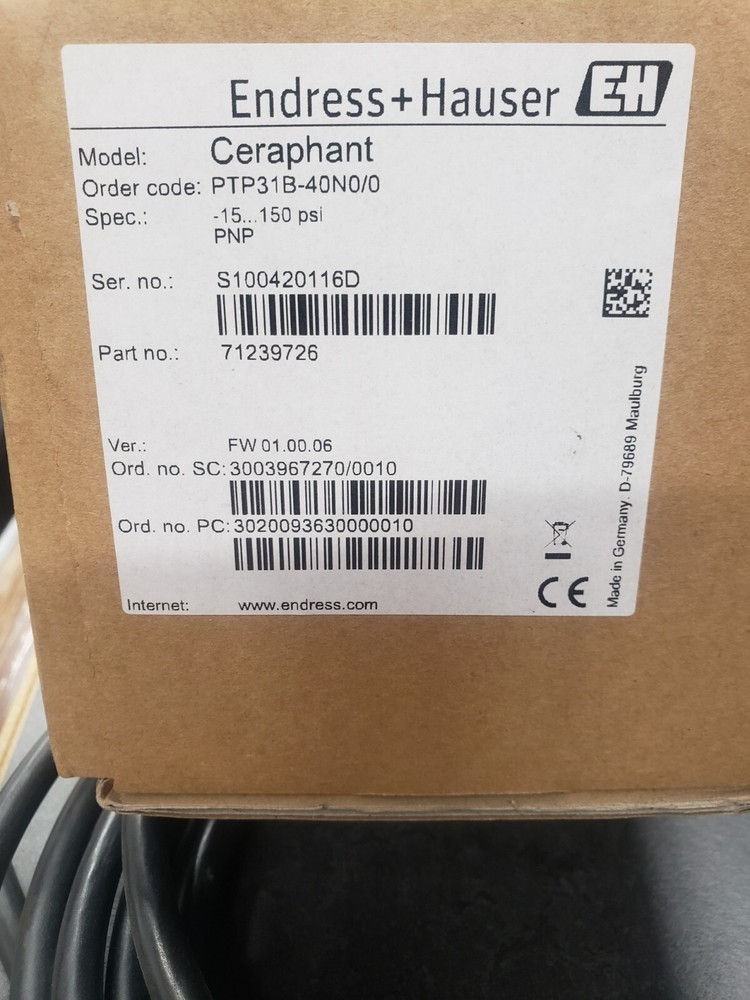 Endress & Hauser CERAPHANT PTP31B Flow Meter