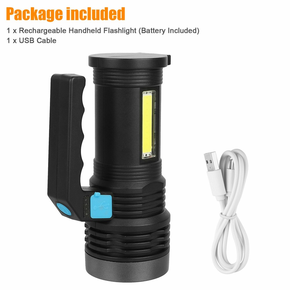 Super Bright Rechargeable LED Handheld Flashlight Portable Spotlight Searchlight