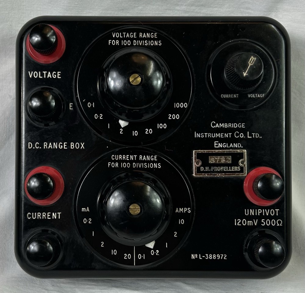 Vintage Cambridge Unipivot Galvanometer D.C. Range Meter, Aeronautical Testing