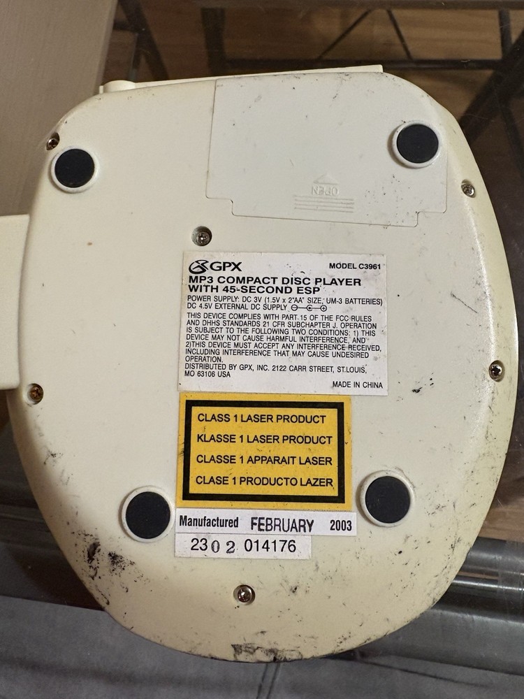 GPX C3961 Compact Disc Player with MP3 Playback