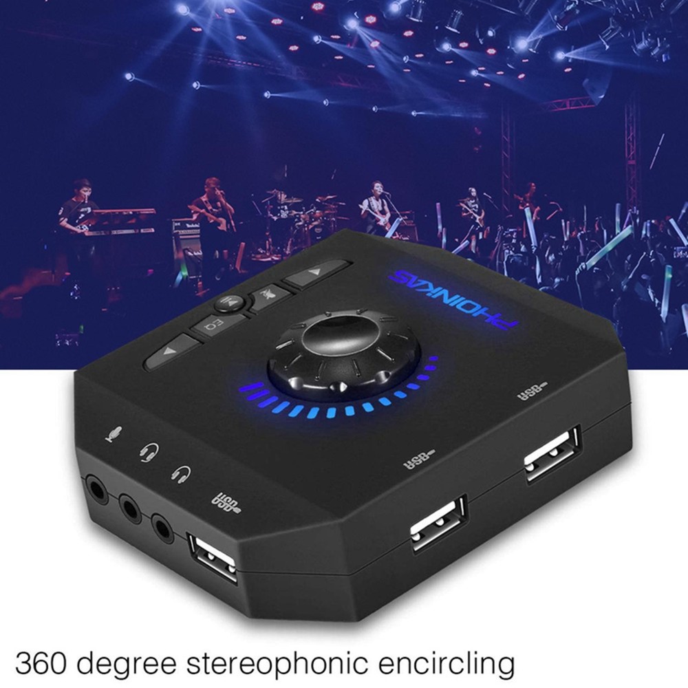 Multi-port Computer USB Sound Card 7.1 Channel Audio Converter Audio Interface