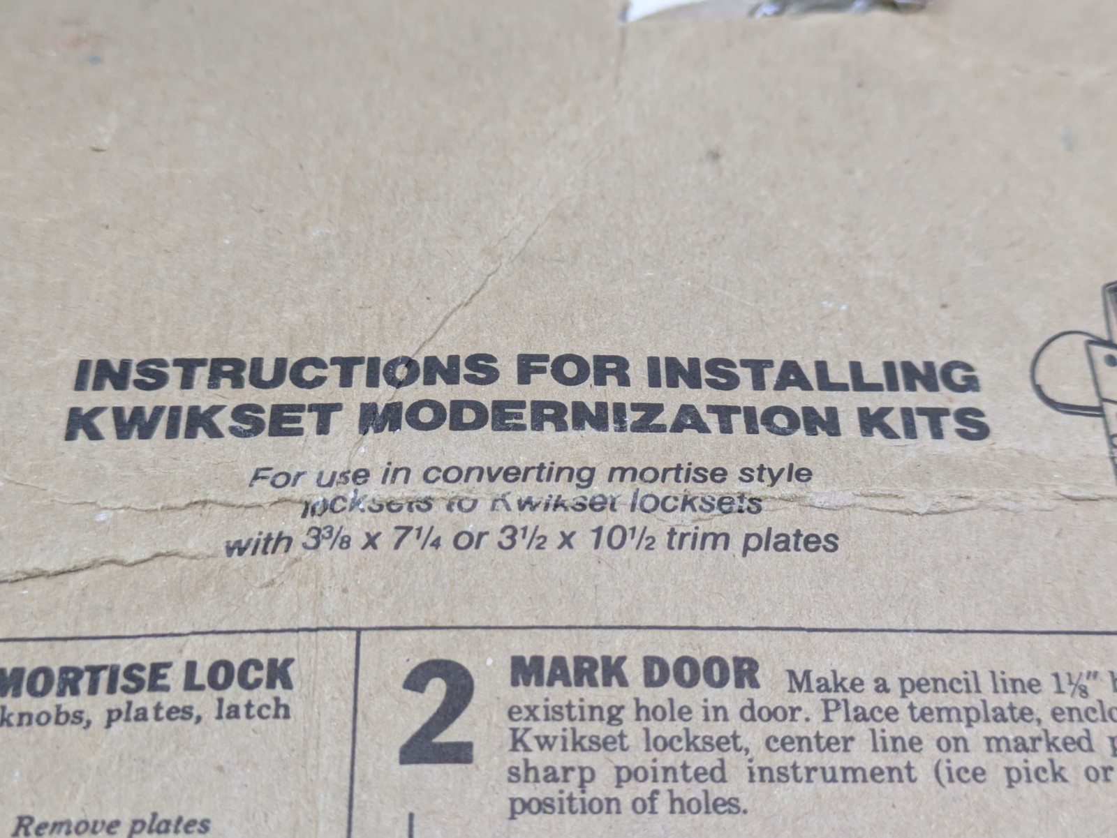 Vintage Kwikset Brass Modernization Kit For Converting Mortise Lock Sets NIP