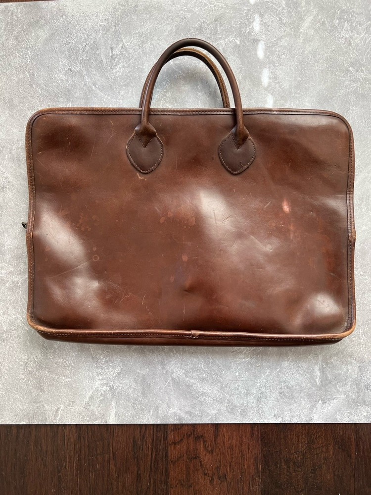 L.L.Bean Leather Briefcase Brown Authentic Vintage