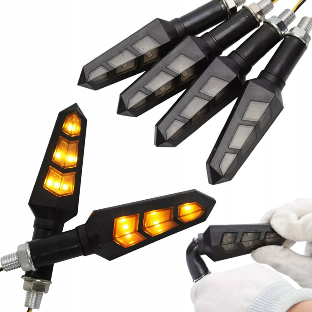 2PCS Universal Motorcycle Front Rear LED Amber Turn Signals Blinker Indicator