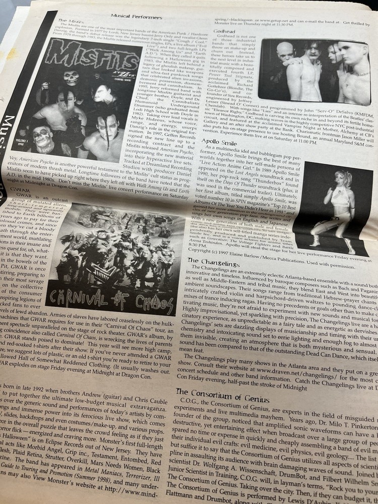 1998 Dragon Con Event Progress Report Newspaper Ad Guests List