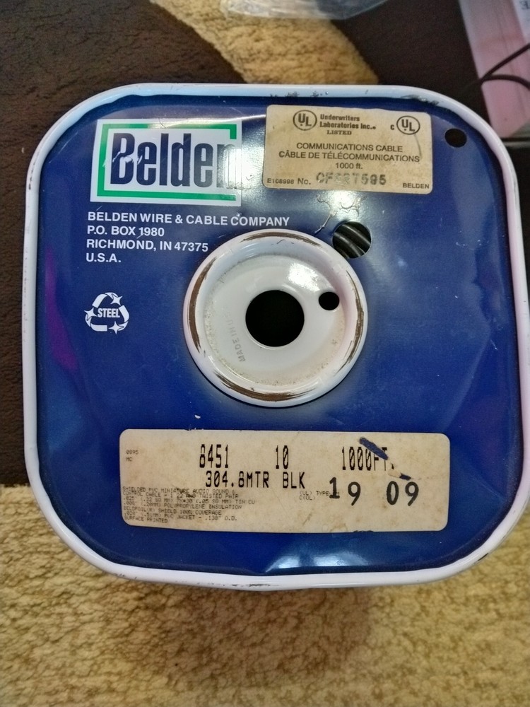 Beldon Communications Cable ~1000 ft "CF237595" "E108998"