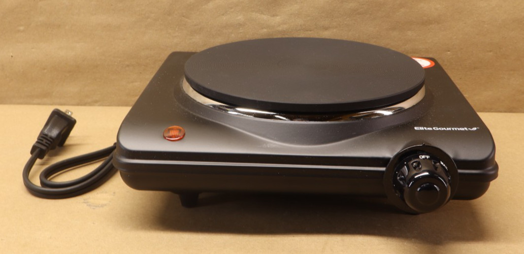Elite Gourmet Electric Single Burner, Black