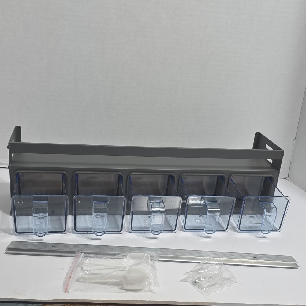 Gray 6-Compartment Wall Mounted Storage Bin Organizer